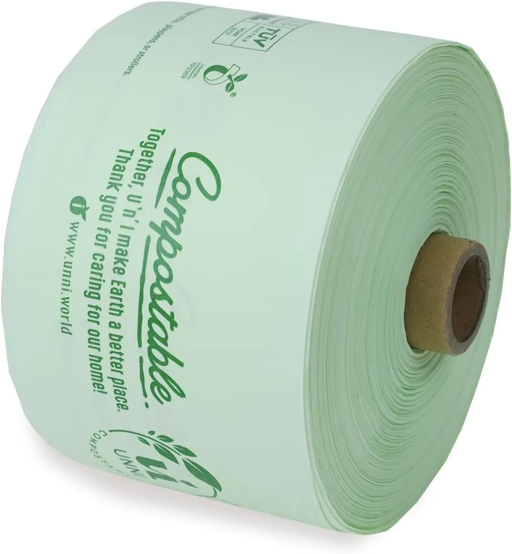 UNNI Compostable Produce Bags, 15"x17", 350 Count, ASTM D6400, BPI, CMA & OK compost HOME Certified, For Farmers Markets, Grocery Stores & Sustainable Produce Storage, Rooted in San Francisco