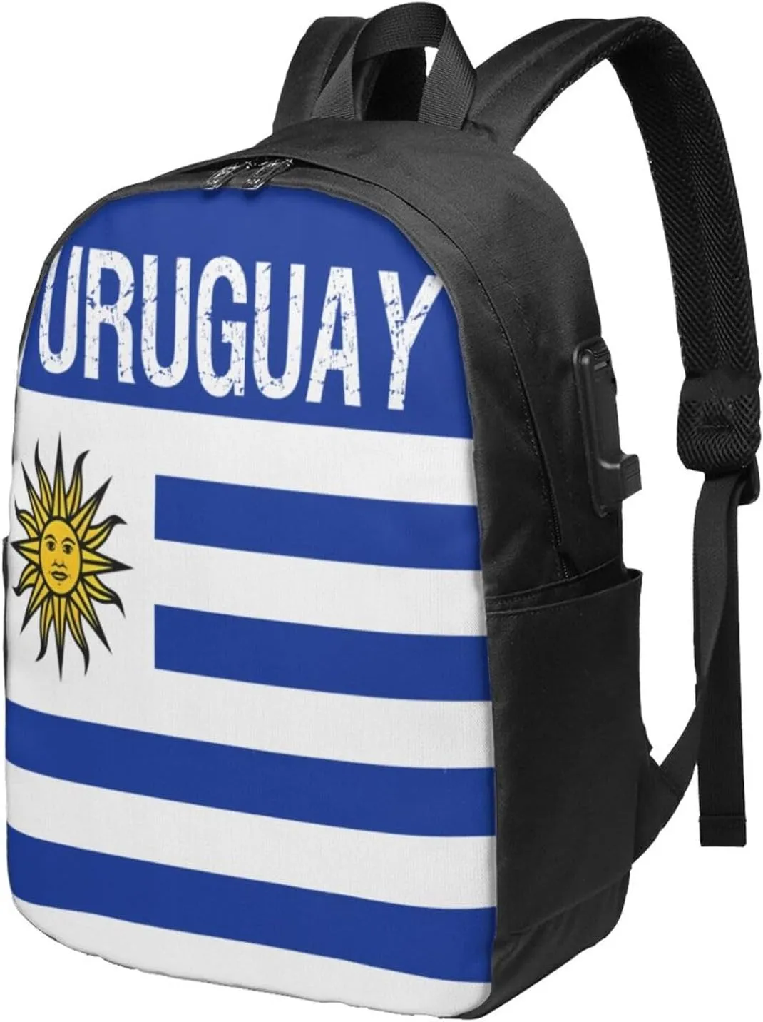 Uruguay Uruguayan Flag Laptop Backpacks Travel Backpack Casual Business Daypack Sport Rucksack Computer Bag Fits up to 17 Inch Notebook with USB Port