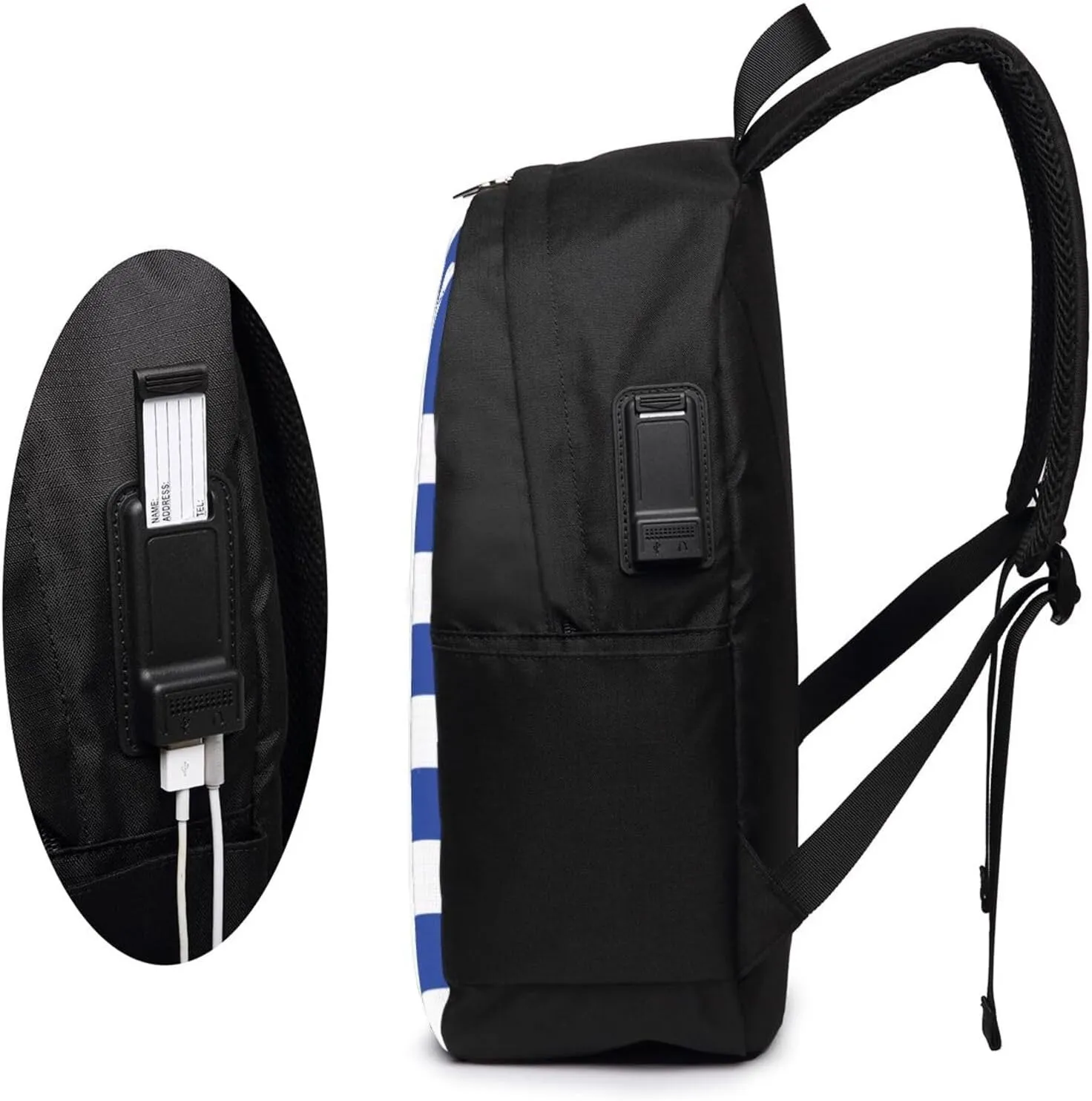 Uruguay Uruguayan Flag Laptop Backpacks Travel Backpack Casual Business Daypack Sport Rucksack Computer Bag Fits up to 17 Inch Notebook with USB Port
