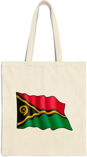 Vanuatu Flag Cotton Tote Bag for Women Men Casual Tote Bag Cloth Canvas Shopping Bags with Handles Cute Bags Everyday Use 15" x 16" Aesthetic Gift ID44997