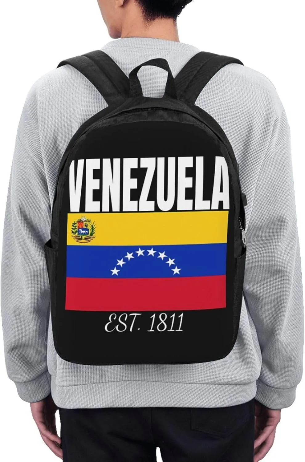 Venezuelan Venezuela Flag EST. 1811 Laptop Backpacks Travel Backpack Casual Business Daypack Sport Rucksack Computer Bag Fits up to 17 Inch Notebook with USB Port