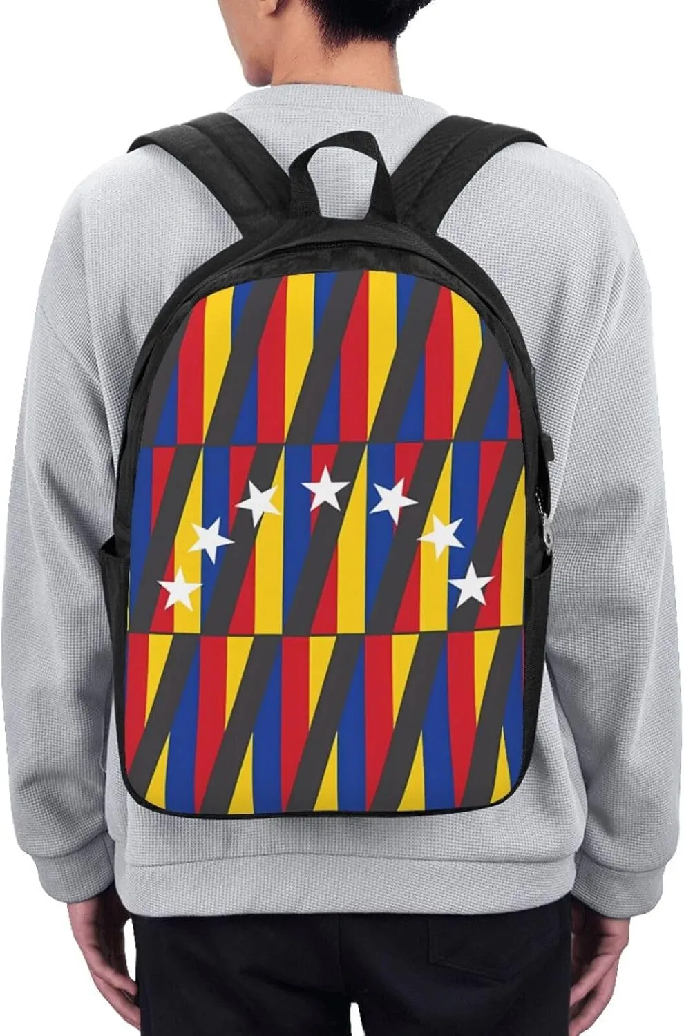 Venezuelan Venezuela Flag Stripe Laptop Backpacks Travel Backpack Casual Business Daypack Sport Rucksack Computer Bag Fits up to 17 Inch Notebook with USB Port