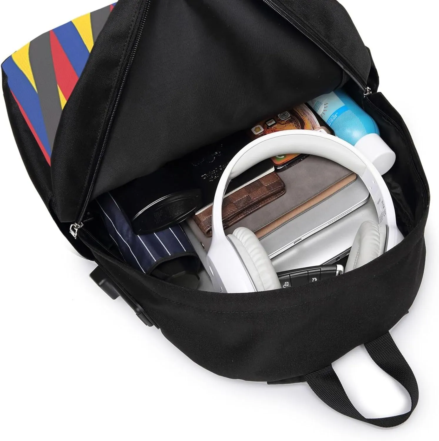 Venezuelan Venezuela Flag Stripe Laptop Backpacks Travel Backpack Casual Business Daypack Sport Rucksack Computer Bag Fits up to 17 Inch Notebook with USB Port