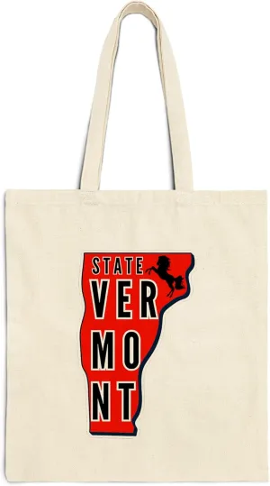 Vermont State Cotton Tote Bag for Women Men Casual Tote Bag Cloth Canvas Shopping Bags with Handles Cute Bags Everyday Use 15" x 16" Aesthetic Gift ID44997