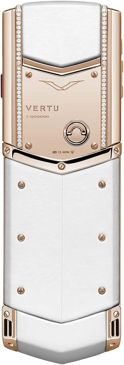 VERTU Signature V Luxury Business Mobile Phone (Diamond & Alligator Skin, White)