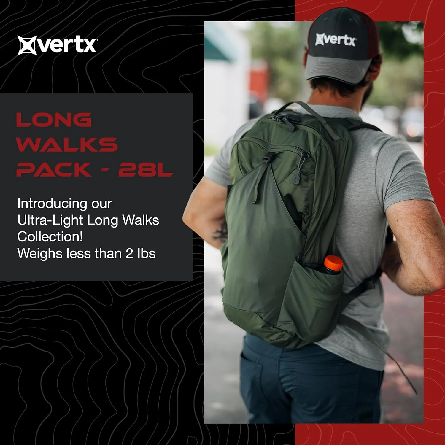 Vertx Long Walks Pack 28L Tactical Backpack Concealed Carry EDC Gear Bag for CCW, Travel, Work, Hiking, Outdoors, Royal Blue