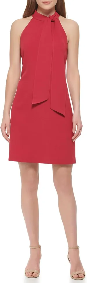 Vince Camuto Women's Sleeveless Halter Tie Neck Shift Mini Dress