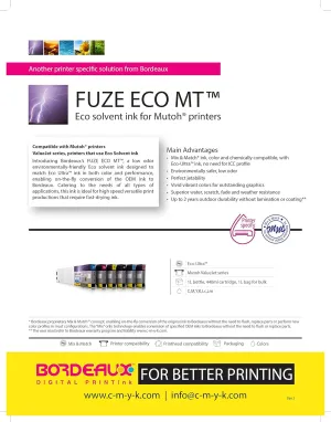 Visualformix Mutoh Eco-Ultra Ink by Bordeaux – 1000ml Bag (Cyan)