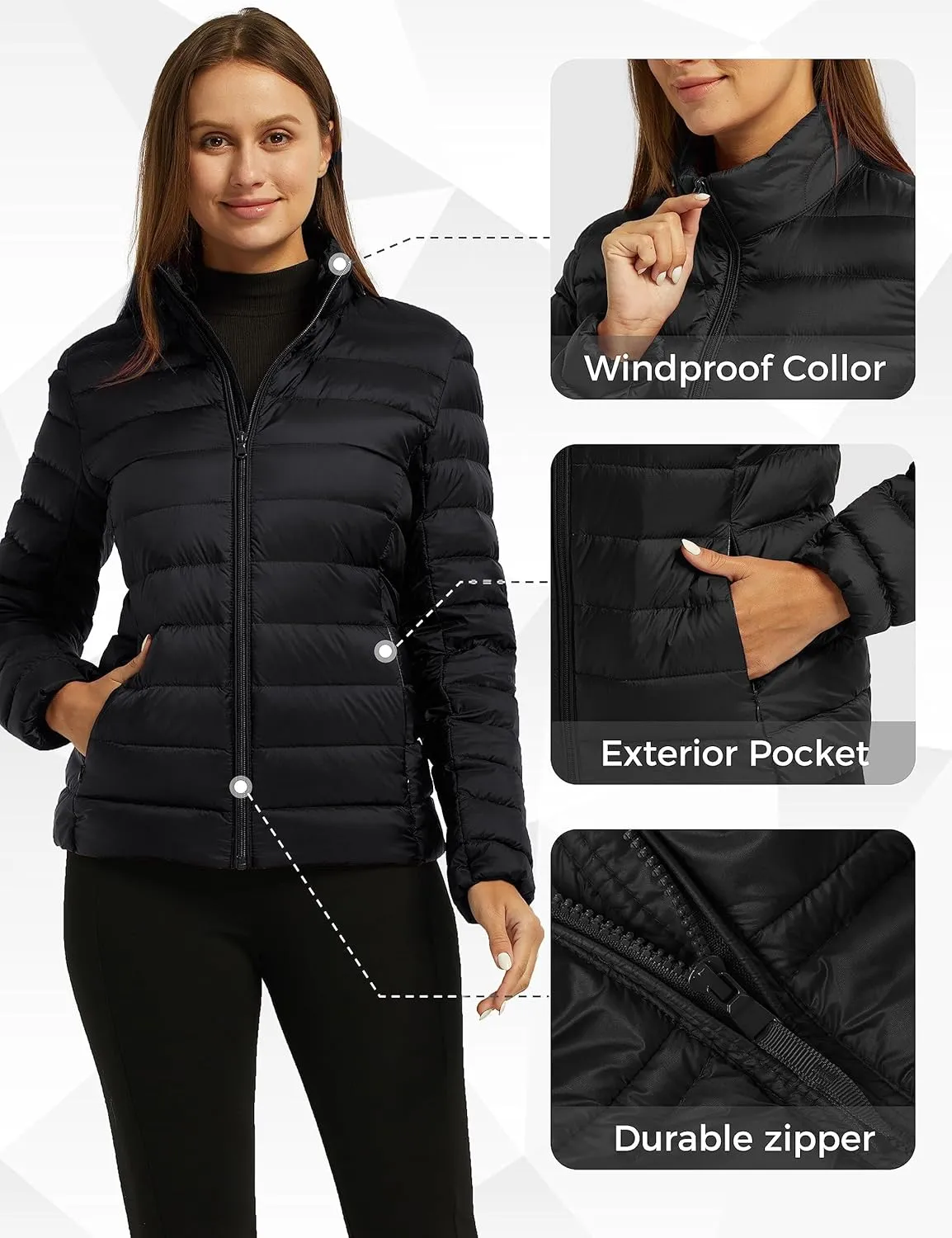 wantdo Women's Packable Ultra Light Weight Short Down Jacket