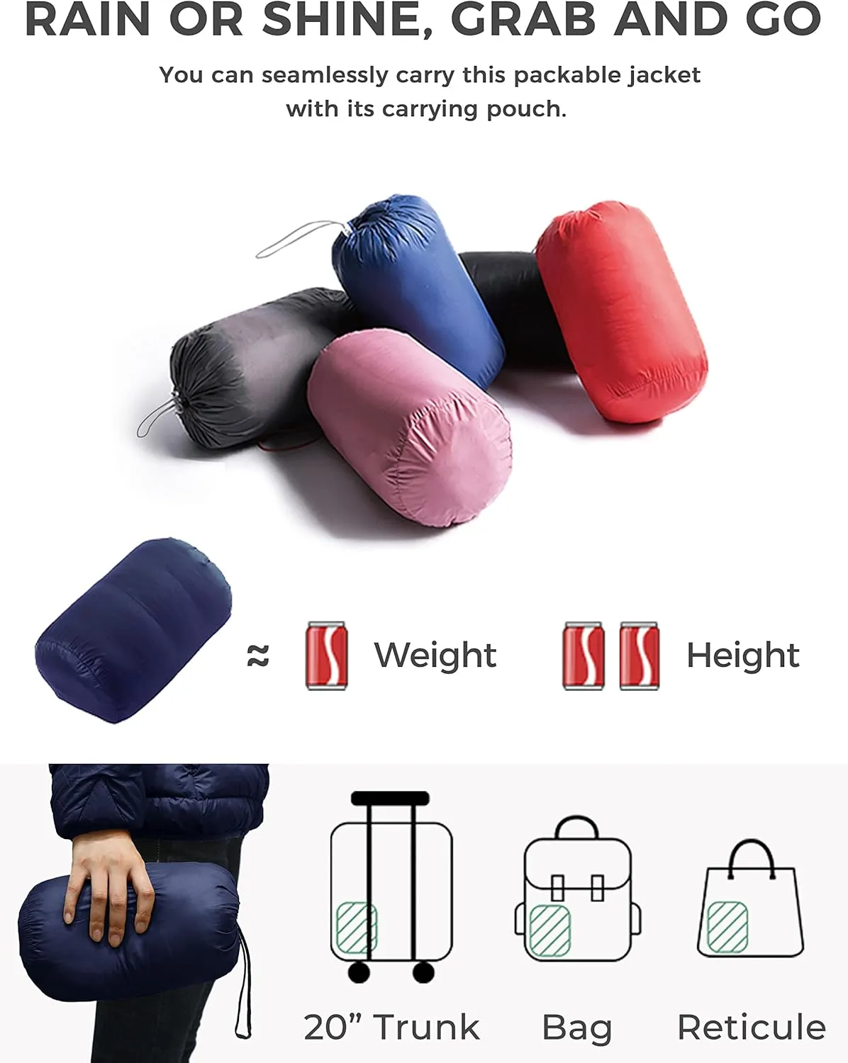 wantdo Women's Packable Ultra Light Weight Short Down Jacket