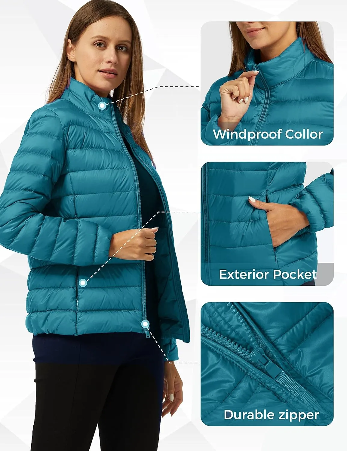 wantdo Women's Packable Ultra Light Weight Short Down Jacket