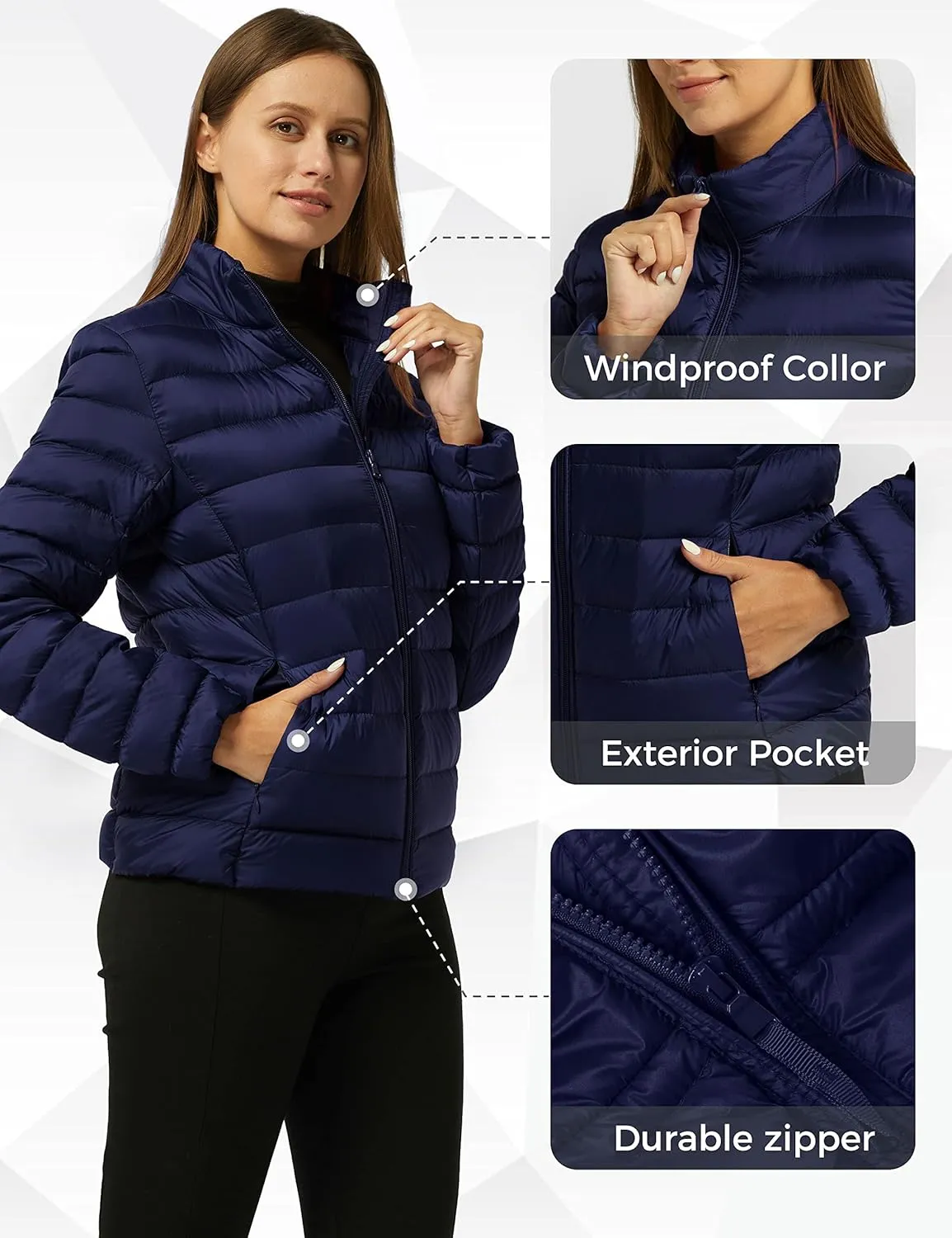 wantdo Women's Packable Ultra Light Weight Short Down Jacket