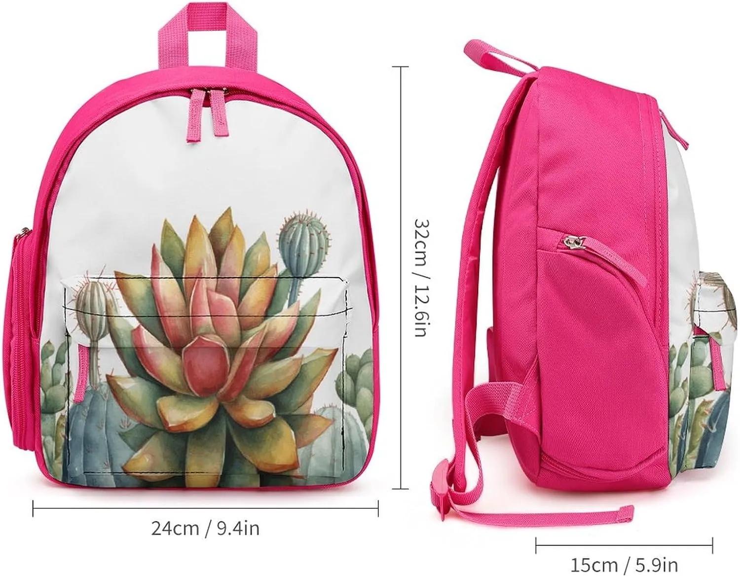 Watercolor Succulent Plant Travel Backpack Casual Bag Lightweight Hiking Backpacks for Business, Travelling, Hiking