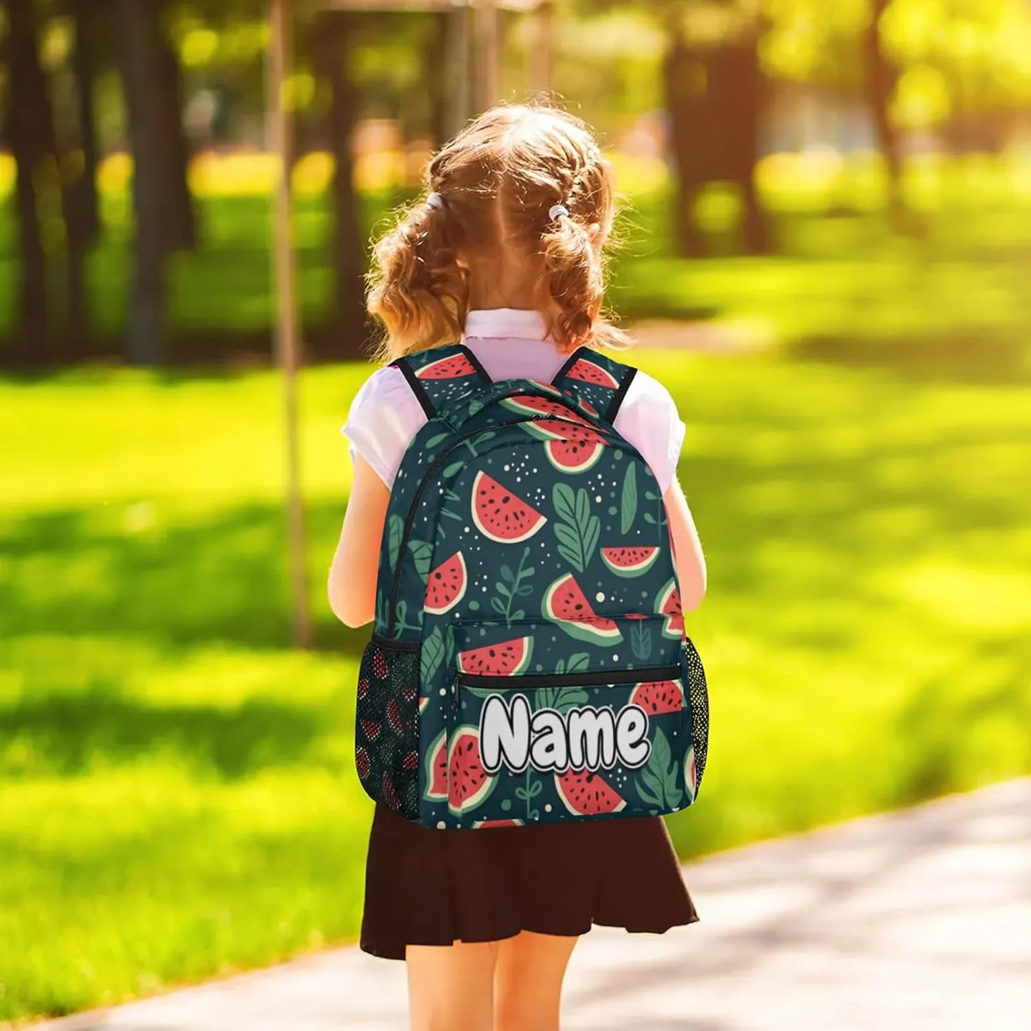 Watermelon Print Large Backpack Fashion Travel Backpacks for Business Women Men Casual Laptop Bag Waterproof Lightweight Shoulder Bags 16in