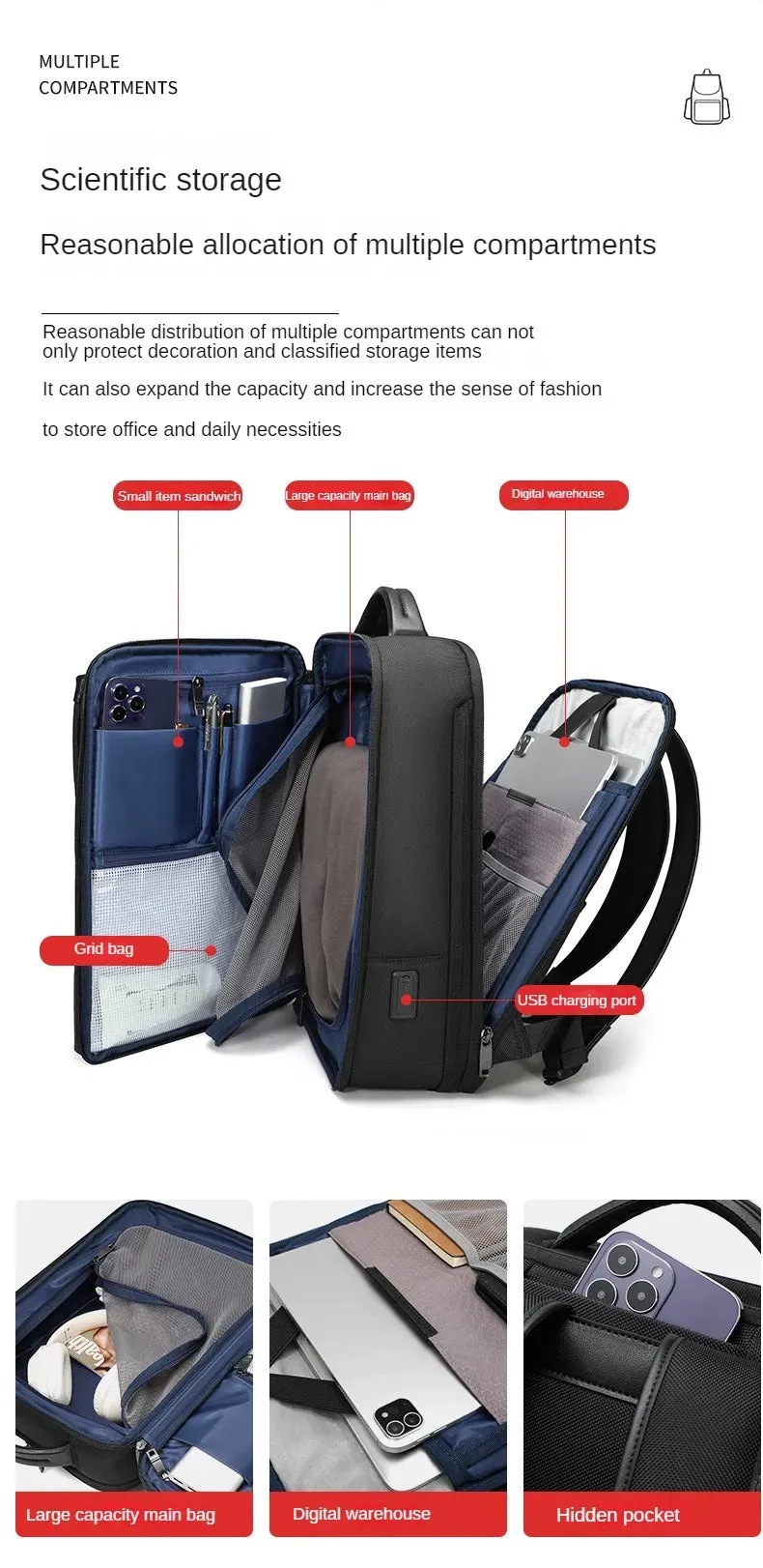 Waterproof Backpack Travel Bag Laptop backpack Large Capacity Backpacks Business Bag Detachable Backpack Dual-purpose Bag