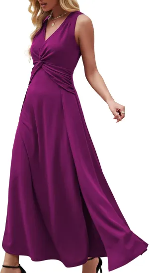 Wedding Guest Dresses for Women 2025 V Neck Formal Dresses for Women Sleeveless Evening