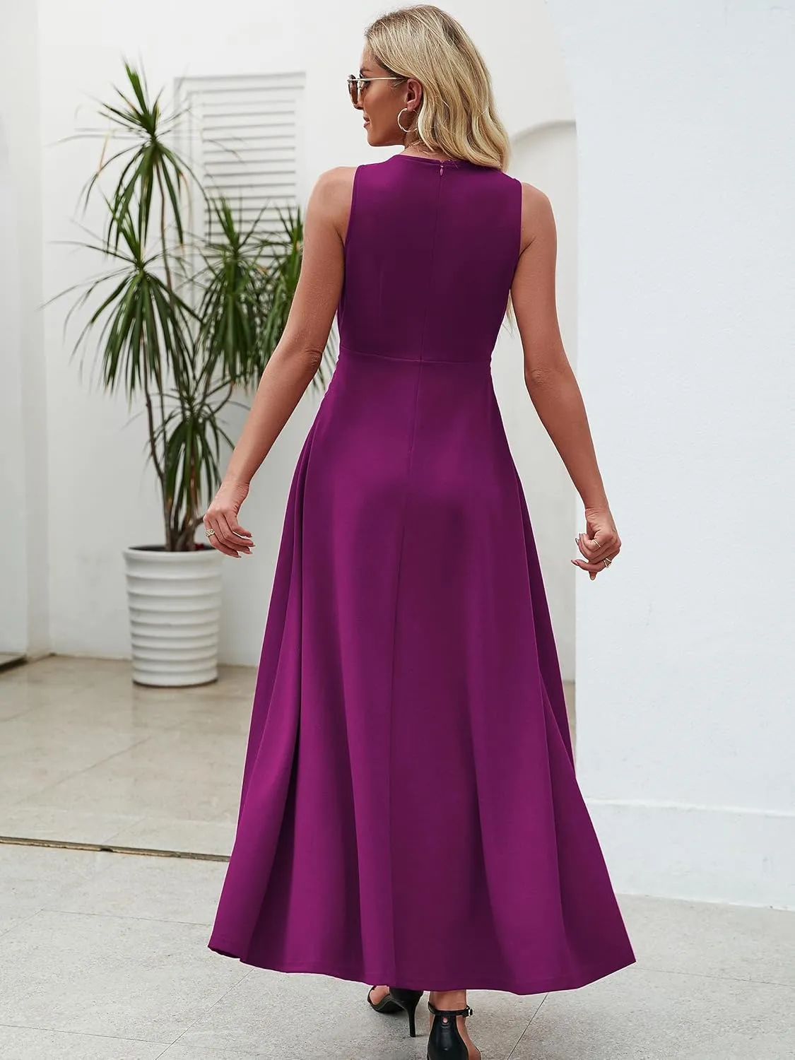Wedding Guest Dresses for Women 2025 V Neck Formal Dresses for Women Sleeveless Evening