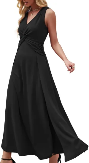 Wedding Guest Dresses for Women 2025 V Neck Formal Dresses for Women Sleeveless Evening