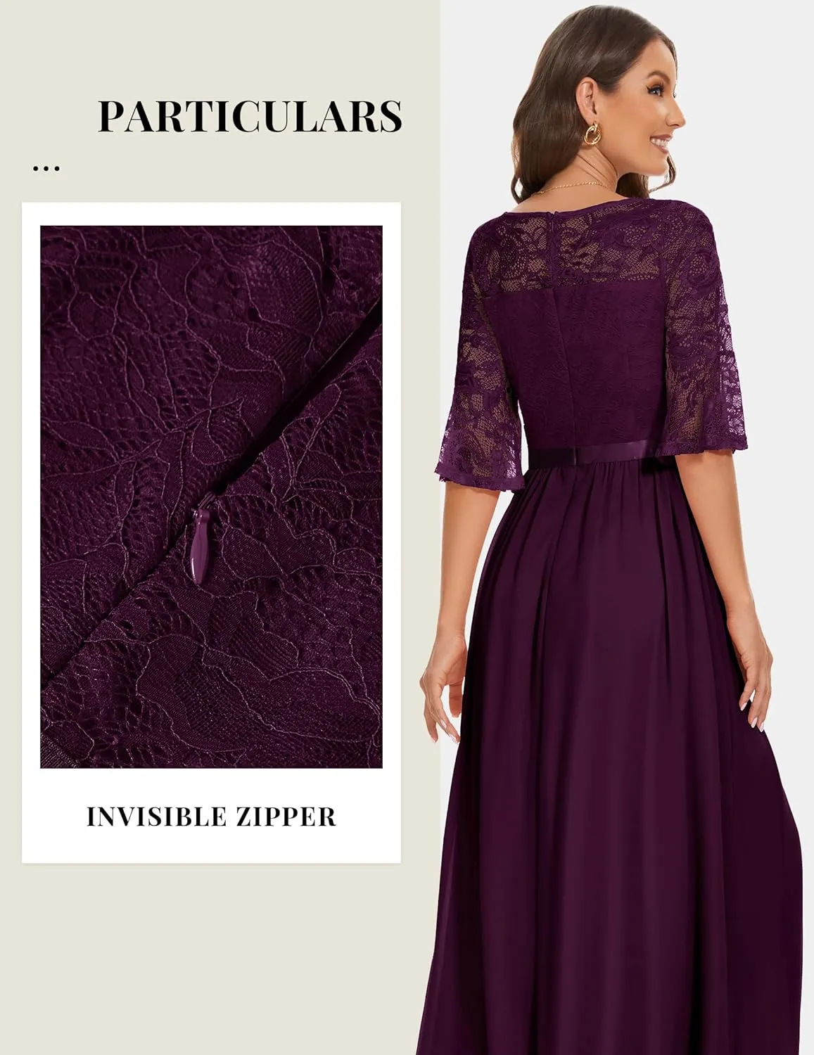 Wedtrend Women's Formal Dresses 2025 Wedding Guest Dress Bell Sleeve Bridesmaid Dresses Maxi Evening Dress