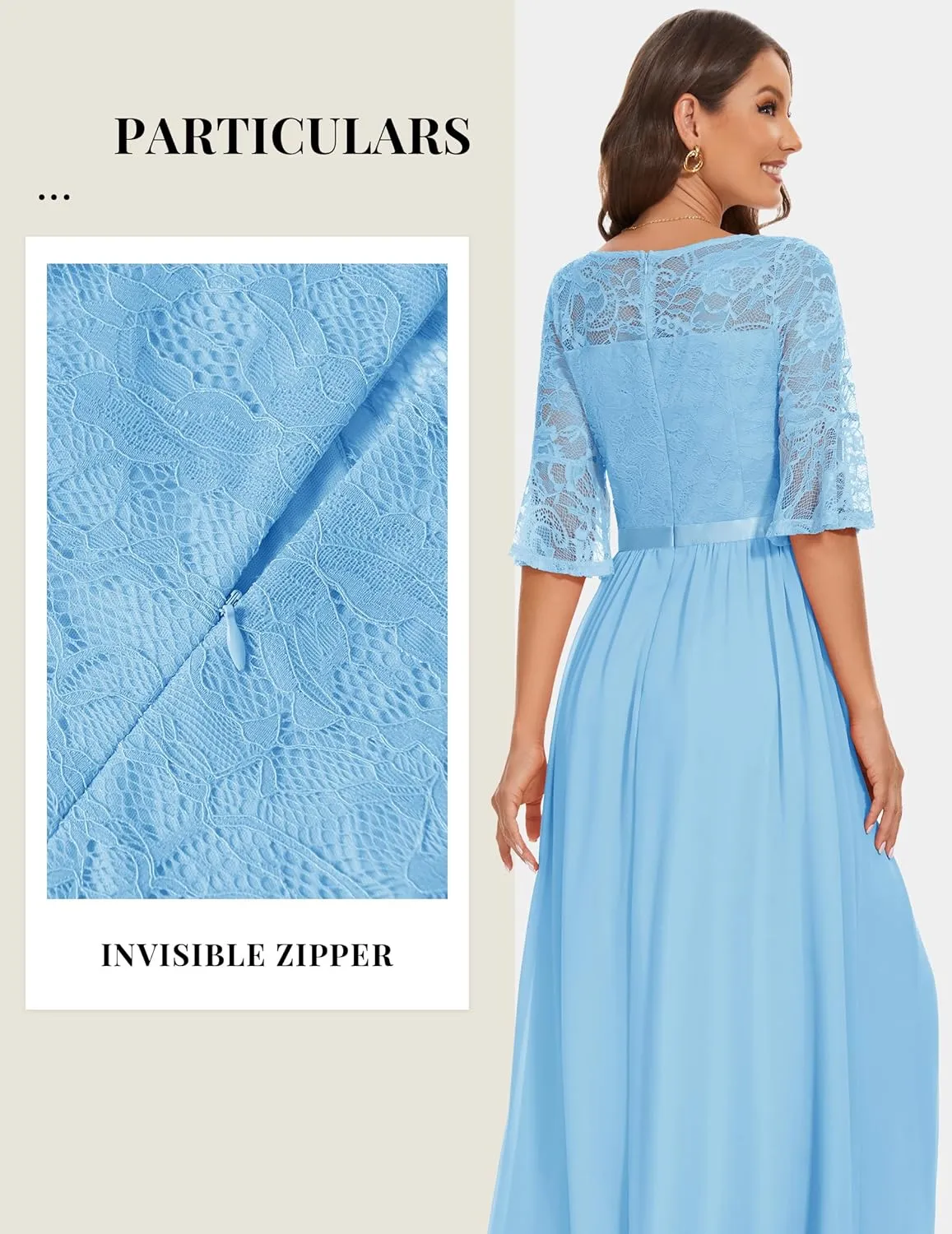 Wedtrend Women's Formal Dresses 2025 Wedding Guest Dress Bell Sleeve Bridesmaid Dresses Maxi Evening Dress