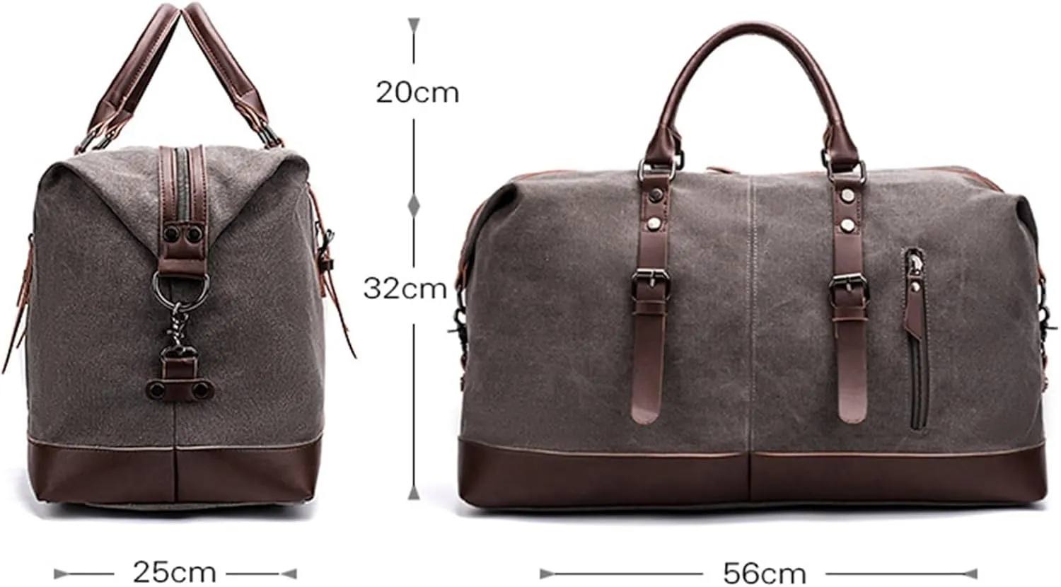 Weekender Travel Bag 22inch Weekender Bag for Women Men, Travel Duffle Bag, Canvas PU Carry On Overnight Bag Sport Gym Bag(E)