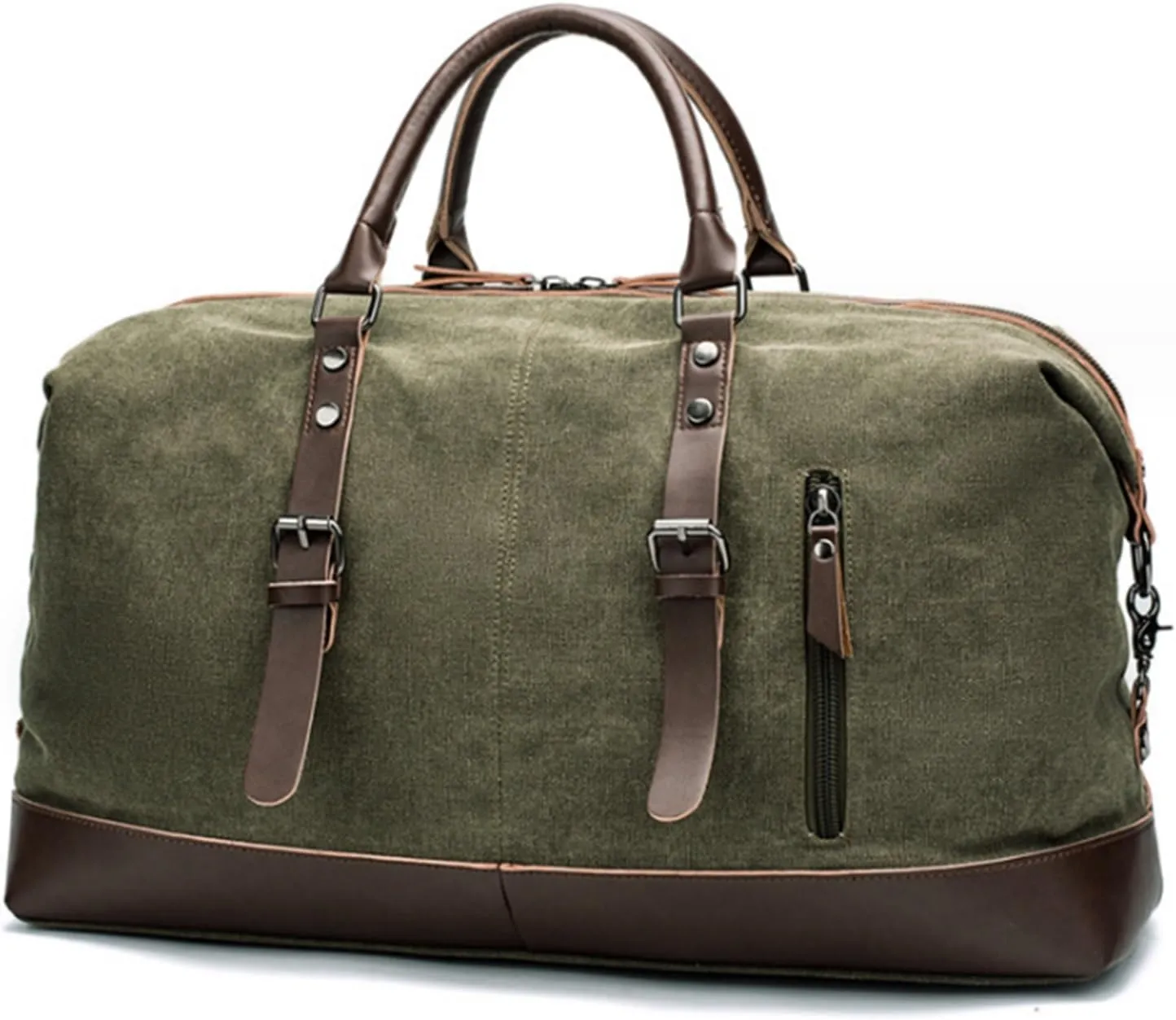 Weekender Travel Bag 22inch Weekender Bag for Women Men, Travel Duffle Bag, Canvas PU Carry On Overnight Bag Sport Gym Bag(E)