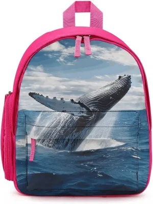 Whale Above Sea Water in The Ocean Travel Backpack Casual Bag Lightweight Hiking Backpacks for Business, Travelling, Hiking