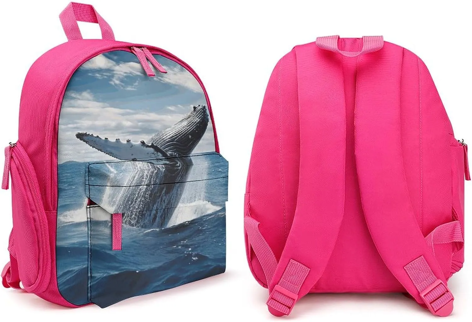 Whale Above Sea Water in The Ocean Travel Backpack Casual Bag Lightweight Hiking Backpacks for Business, Travelling, Hiking