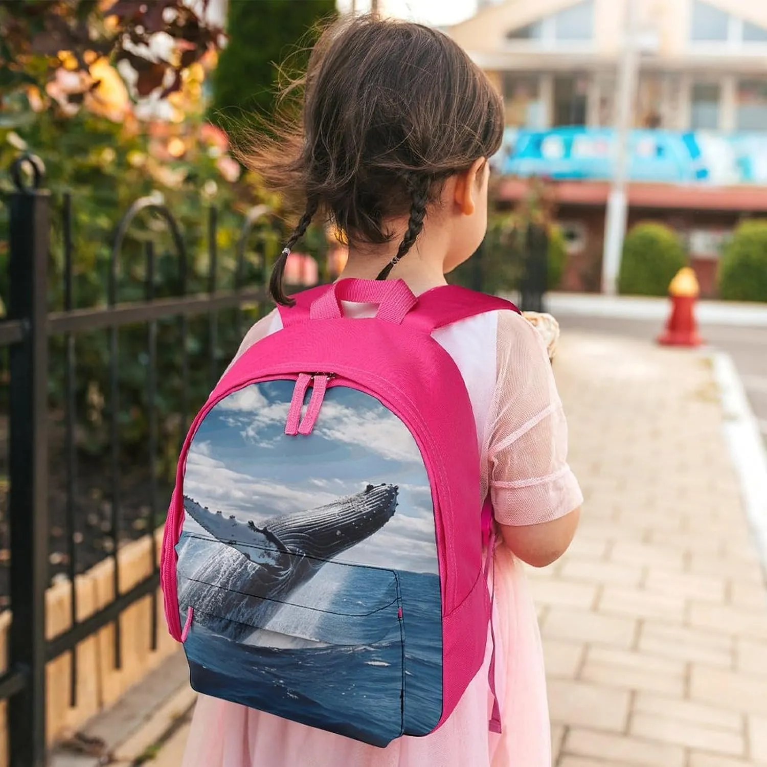 Whale Above Sea Water in The Ocean Travel Backpack Casual Bag Lightweight Hiking Backpacks for Business, Travelling, Hiking