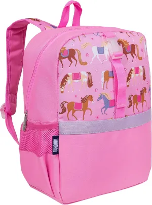 Wildkin Pack-it-All Kids Backpack – Durable, Spacious, Adjustable for School & Travel - Horses