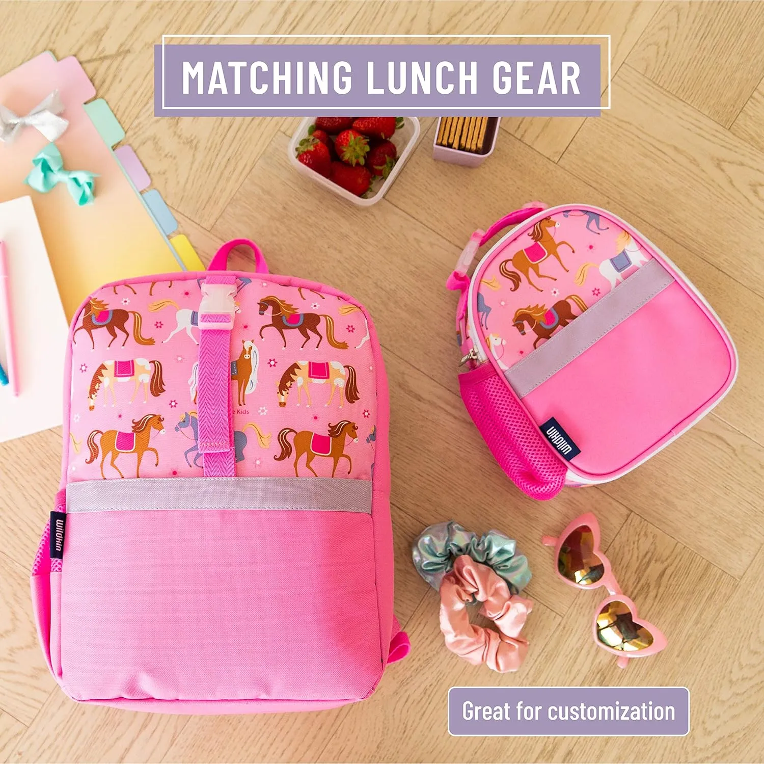 Wildkin Pack-it-All Kids Backpack – Durable, Spacious, Adjustable for School & Travel - Horses