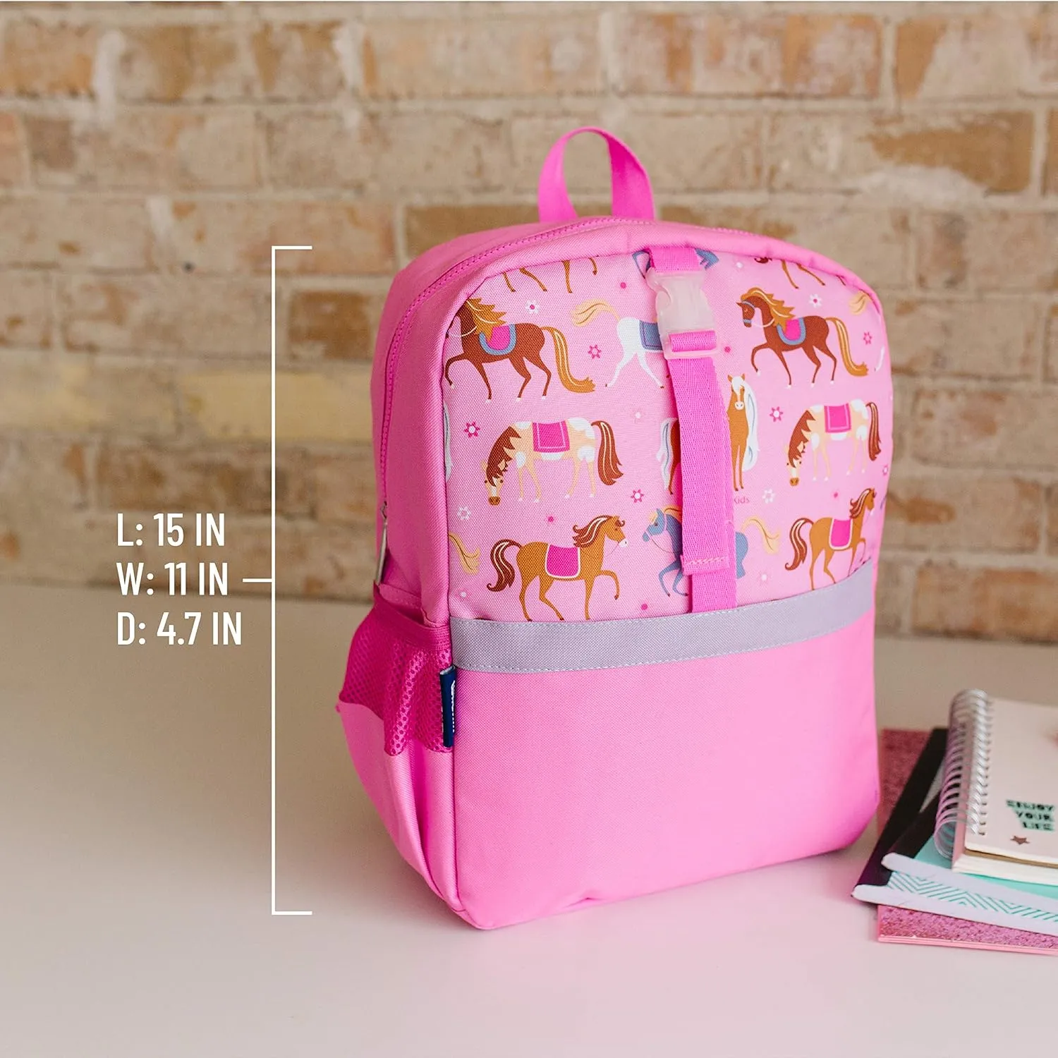 Wildkin Pack-it-All Kids Backpack – Durable, Spacious, Adjustable for School & Travel - Horses