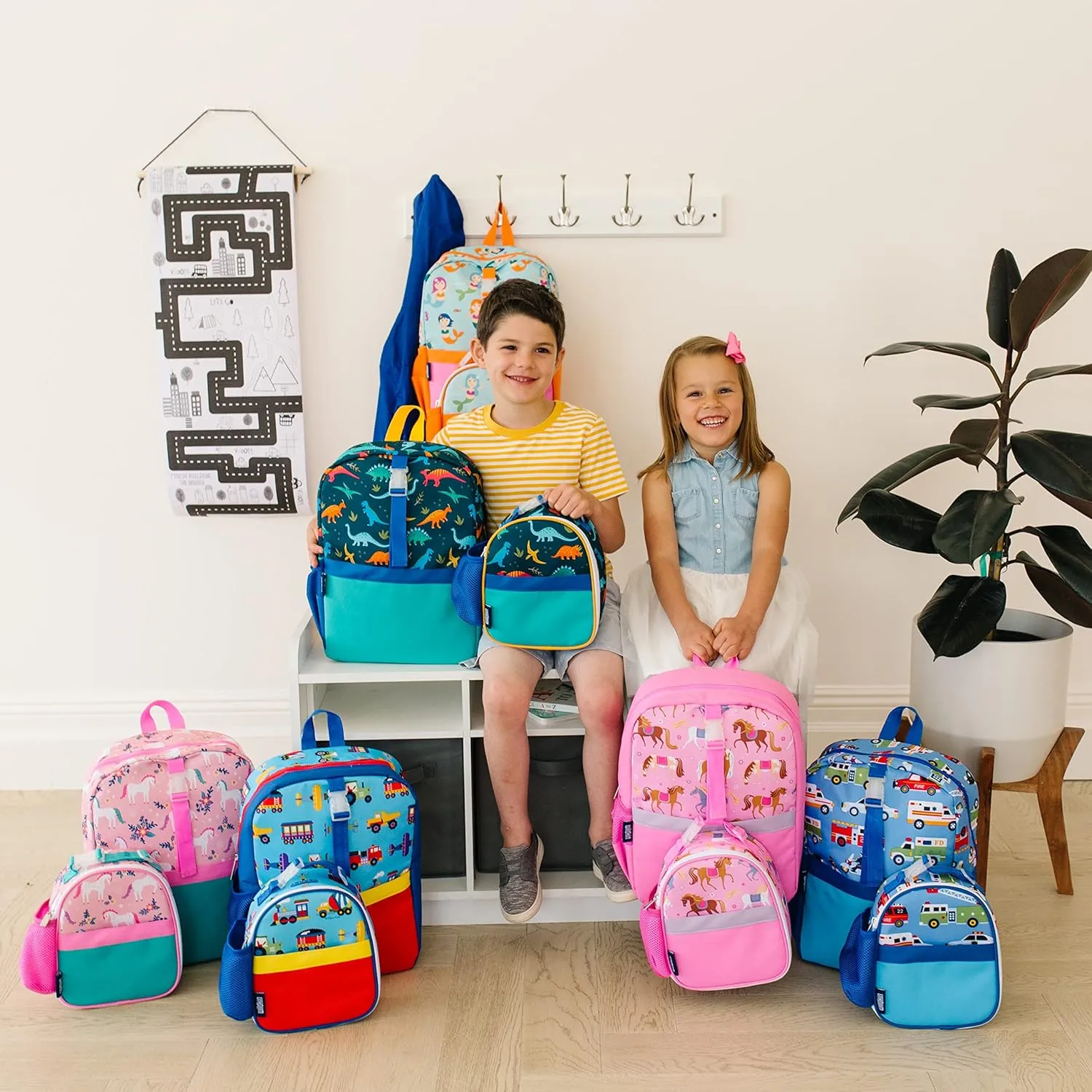 Wildkin Pack-it-All Kids Backpack – Durable, Spacious, Adjustable for School & Travel - Horses