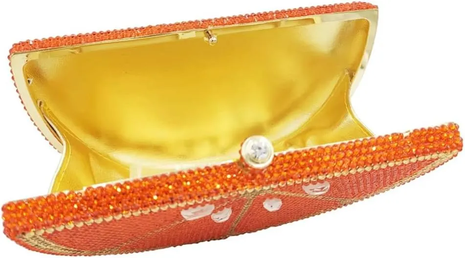 Women Cute Fruit Evening Clutch Sparkling Rhinestones Purse Crystal Banquet Prom Shoulder Bag