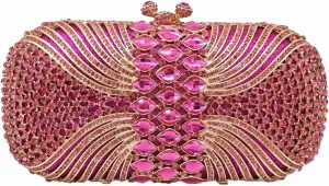 Women Fashion Rhinestone Evening Bag Sparkly Stripe Crystal Handbag Wedding Clutch Purse for Banquet Party
