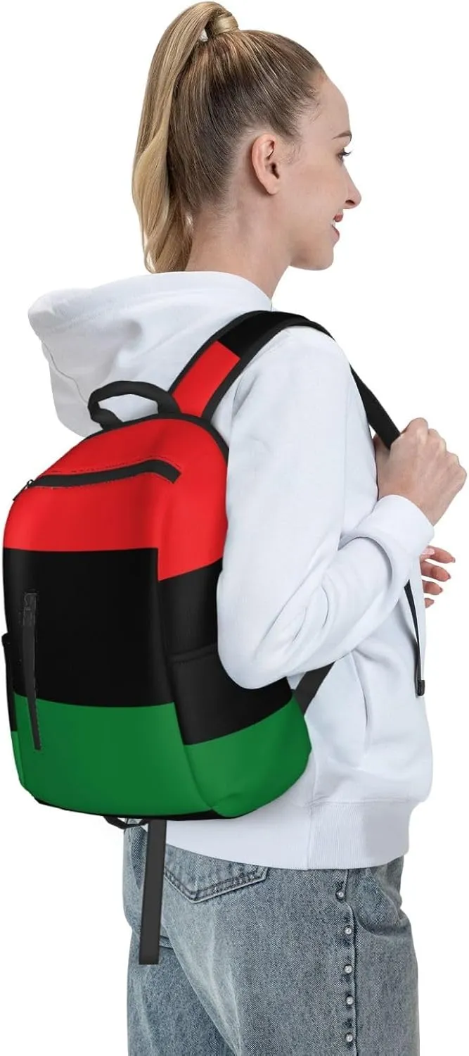 Women men travel laptop backpack water resistant anti-theft bag business computer backpack bookbag fashion casual outdoor daypack, for African American Flag