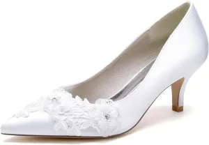 Women Shoes Heels for Wedding Applique Prom Evening Pumps