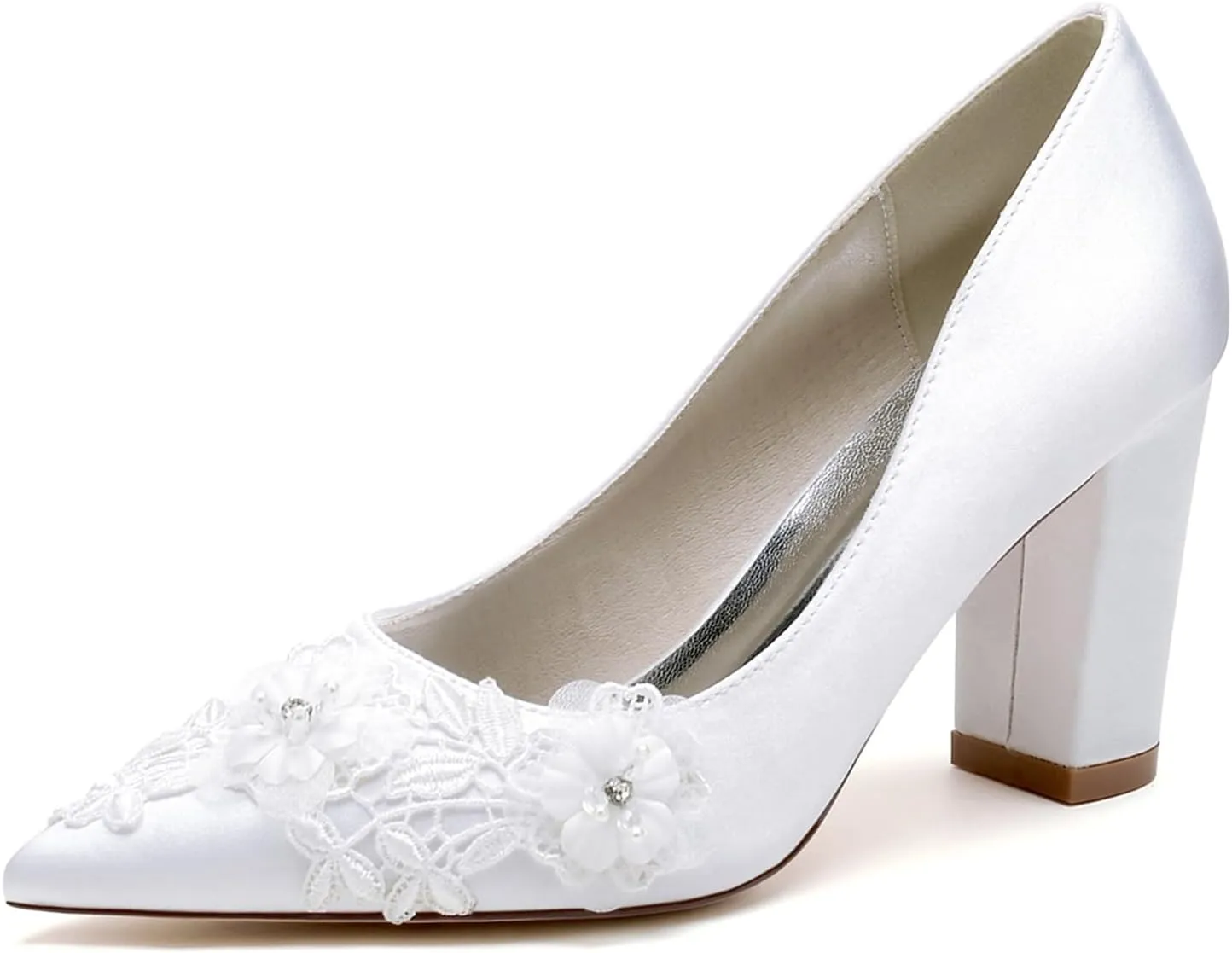 Women Shoes Heels for Wedding Applique Prom Evening Pumps