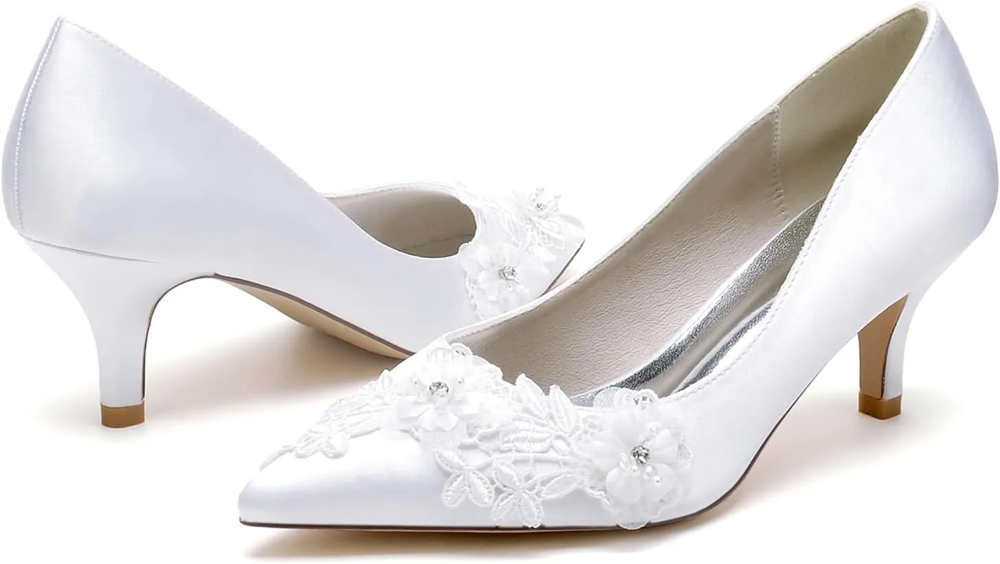 Women Shoes Heels for Wedding Applique Prom Evening Pumps