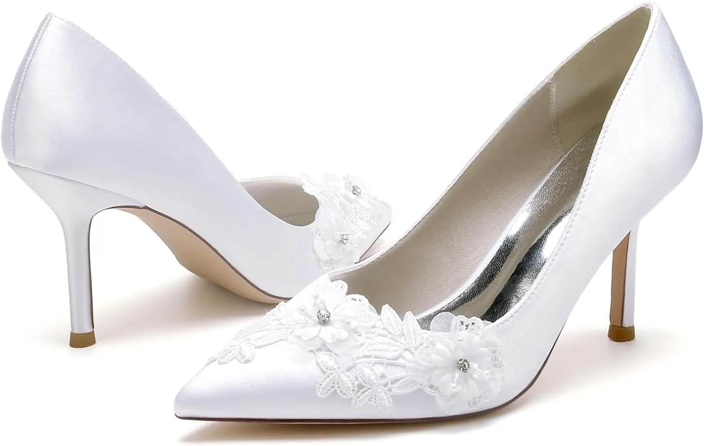Women Shoes Heels for Wedding Applique Prom Evening Pumps