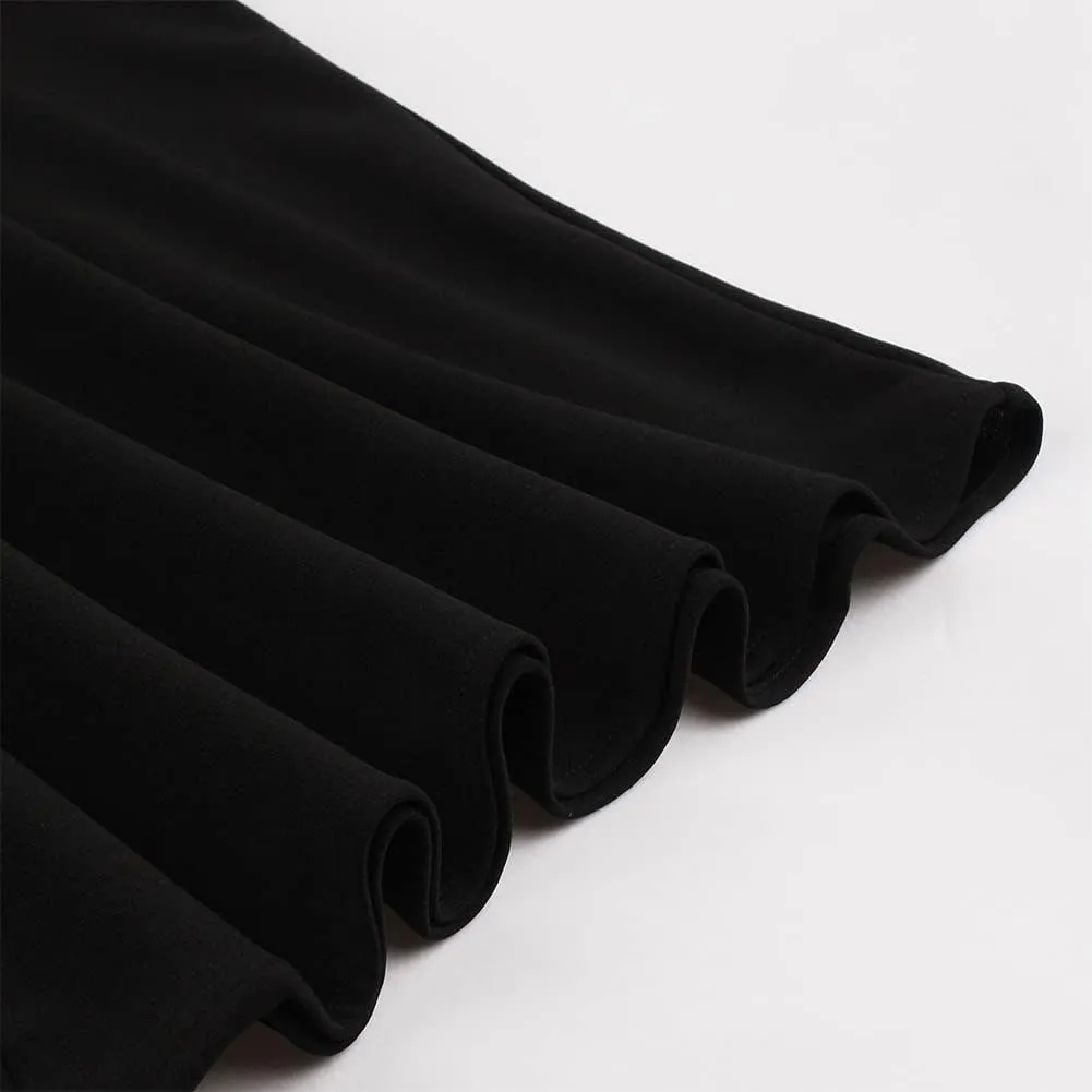 Women Short Sleeve Tie Neck Vintage Cocktail Party Dress Buttons Down 50s Flared A-Line Casual Office Work Prom Swing Dress
