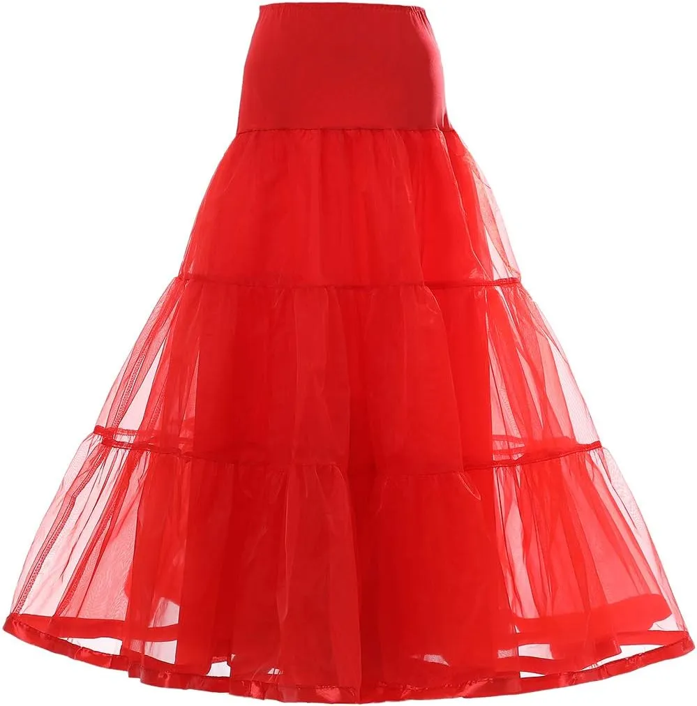 Women's Ankle Length Petticoats Long Plus Size Wedding Slips Crinoline Underskirt for Prom Evening Wedding Dress