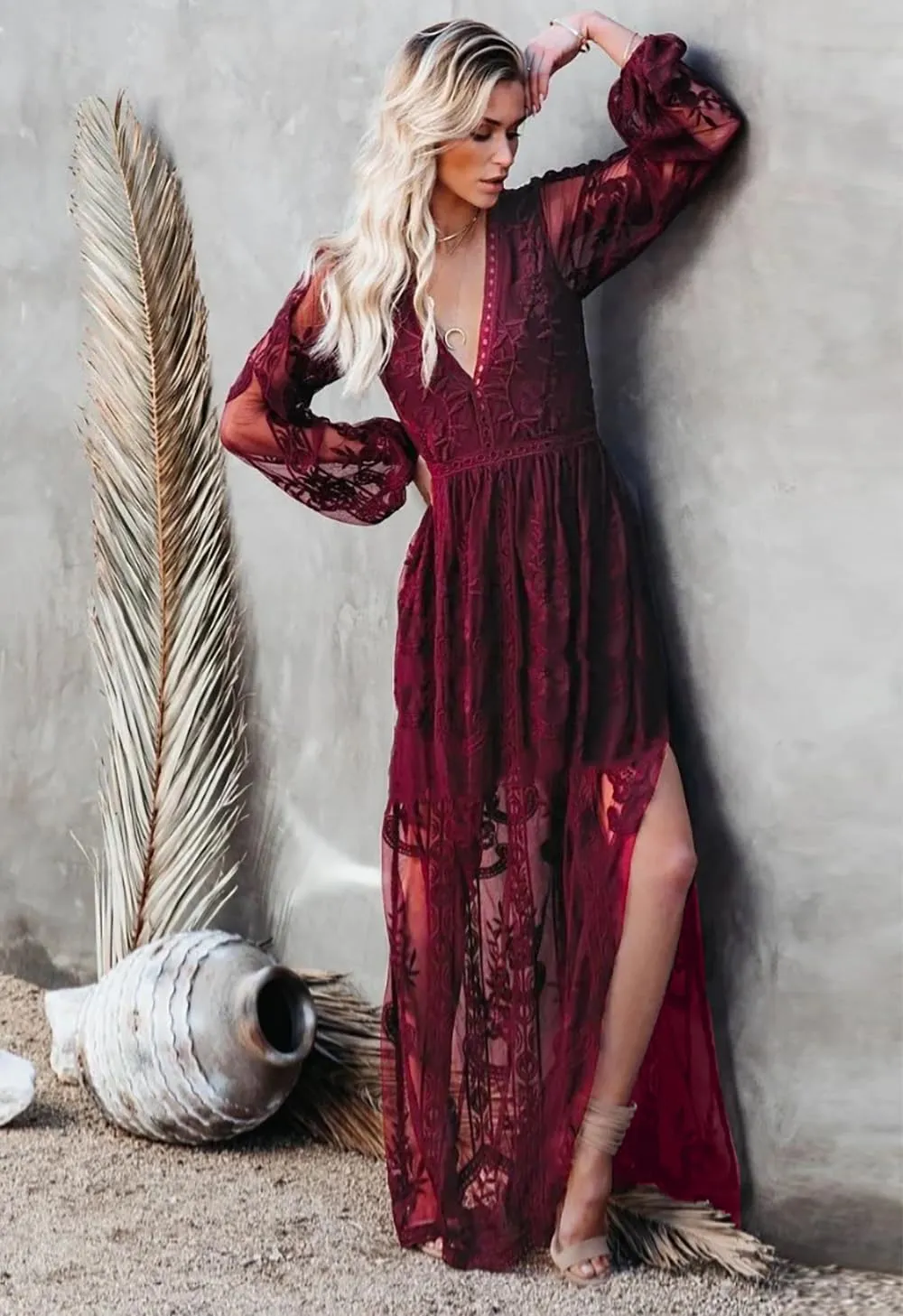 Women's Casual Off Shoulder Lace Maxi Dress Boho White Bridesmaid Wedding Evening Party Dresses