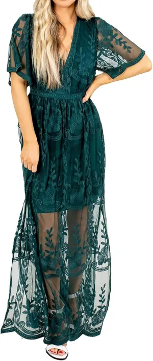 Women's Casual Off Shoulder Lace Maxi Dress Boho White Bridesmaid Wedding Evening Party Dresses