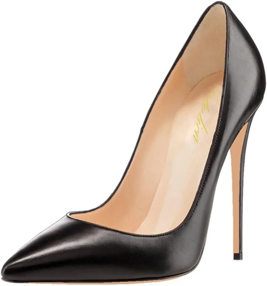 Women's Classic Patent Leather Pointed Toe Slip On 4.7IN Sexy Stiletto High Heels Pumps Shoes for Party Evening Wedding