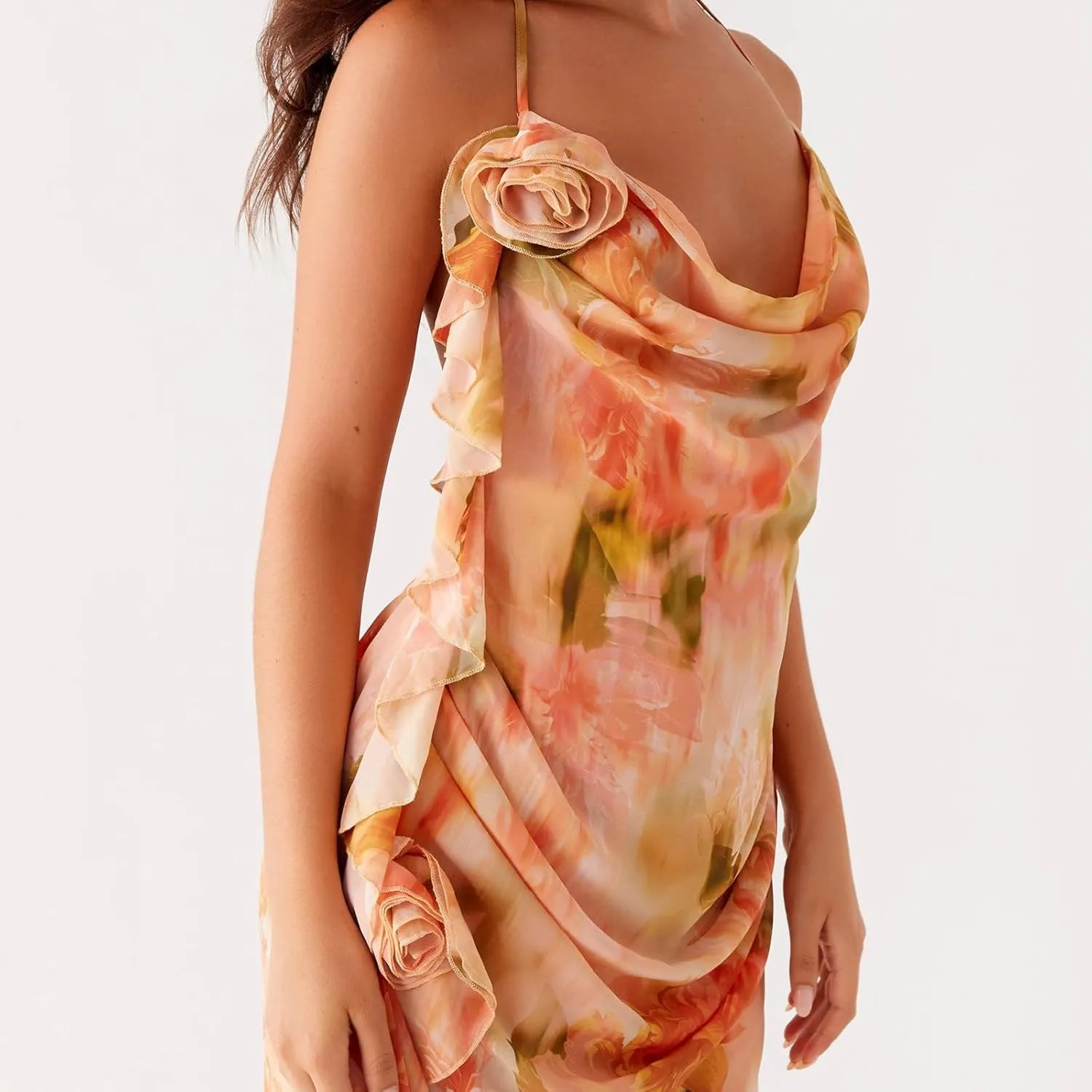 Women's Halter Bodycon Dress Cowl Neck Tie Backless Maxi Dresses Y2k Formal Cocktail Going Out Beachwear