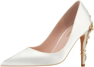 Women's High Heels Pointed Toe Closed Unique High Heels Stiletto Heels Satin Evening Prom Dress Shoes