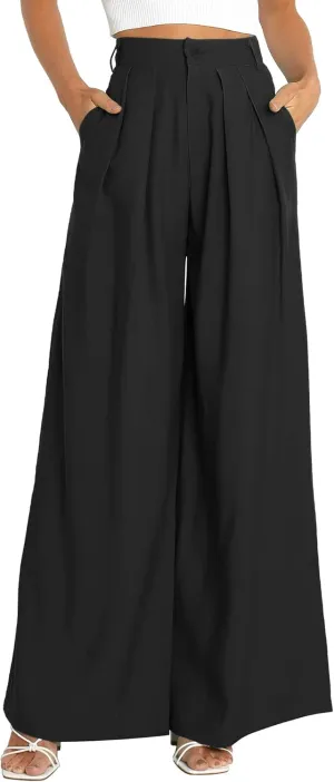 Women's High Waist Casual Wide Leg Palazzo Pants, Dress Pants for Women, Work Pants with Pockets for Women Office.