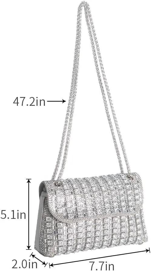 Women's Rhinestone Purse Luxury Diamond Shining Crossbody bag,matched with evening dress, long skirt, party, evening.