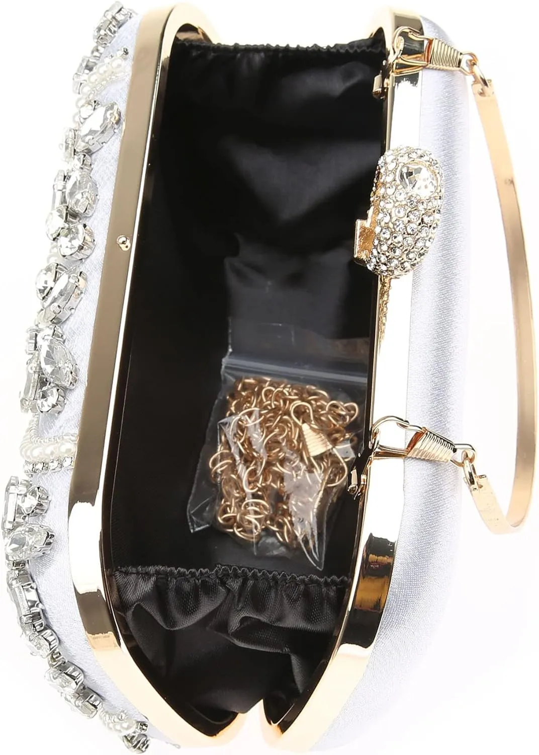Womens Sparkly Rhinestone Crystal Clutch Bag Glitter Sequin Bridal Purse Evening Handbag for Wedding Party Prom